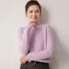 Suave y acogedor~ Suéter de cachemir para bebé de doble grosor para mujer, jersey de punto de cuello medio alto, prenda base para otoño e invierno