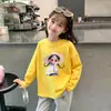Moda Otoño-Invierno 2026 Nueva Camiseta de Manga Larga de Algodón Puro Estampado de Dibujos Animados Elegante para Bebés y Niñas