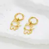 Accesorios de Acero Inoxidable Estilo Coreano Temática Bosque, Pendientes Colgantes de Animales de Dibujos Animados Gato a la Moda, Aros de Oreja Hip-Hop Personalizados para Niñas