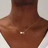 Colar de Aço Inoxidável Galvanizado 14K em Formato de Coração com 26 Letras Colar com a Primeira Letra do Coração Colar Feminino Atacado em Estoque
