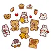 Parches de Bordado Autoadhesivos Lindos de Conejo y Oso con Temática de Comida para Scrapbooking DIY, Bordado de Computadora, Parches Decorativos y Apliques de Tela - Al por Mayor para Ventas Transfronterizas