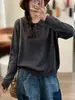 Nueva colección otoño e invierno 2026: Suéter de punto liso, elegante y minimalista, de manga larga y corte holgado, con cuello, perfecto como capa base para mujer