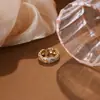 Anillo Abierto Geométrico Colorido de Zirconia Estilo Palacio Exótico de Lujo Ligero Ajustable para Mujer, Anillo de Dedo Índice de Gama Alta de Nicho