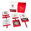 Caja de embalaje de joyería transfronteriza con una caja flotante de estilo chino de alta gama con relieve en oro rojo, caja de regalo para pulsera de cristal, estética oriental