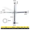 Herramienta de Llave Plegable de Cuatro Bocas para Quitar Tornillos de Rueda, Herramienta Universal para Coche, Llave de Vasos Plegable