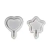 Molde de Silicona para Llavero de Arena Fluida con Forma de Corazón de Resina de Cristal de Amapola y Pentagrama