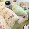Conjunto de Tres Piezas de Algodón Puro con Estampado de Dibujos Animados, Conjunto de Cuatro Piezas de Waffle 100% Algodón Amigable con la Piel Disney, Ropa de Cama para Estudiantes Adecuada para Todas las Estaciones