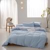 Conjunto de Roupa de Cama Minimalista Estilo Japonês Quatro Peças Lavado Estampado Transfronteiriço Capa de Cama Taiwan Qualidade de Pousada Capa de Edredom Lençol Lençol com Elástico
