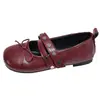 Sapatos de Salto Redondos Retro Doces e Frescos com Laço para Mulheres, Outono 2026 Novos Sapatos Mary Jane de Bailarina Fada