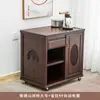 Gabinete de té móvil mesa de té pequeña mesa de bar de té gabinete lateral estante de almacenamiento cubo inferior de madera maciza gabinete de té integrado con tetera