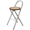 Banqueta Dobrável Portátil de Rattan Sintético Designer Medieval Casa Retro Cadeira de Bar Empilhável Banqueta de Bar de Rattan Sintético Cadeira Alta