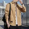 Camisa de manga larga para hombre, estilo coreano, elegante, informal, holgada, para el trabajo, combina con todo, de marca juvenil.