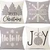Funda de almohada navideña más vendida transfronteriza con estampado festivo de Papá Noel, funda de almohada para decoración del hogar, venta al por mayor directa del fabricante