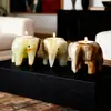 Portavelas de Elefante de Jade Afgano Europeo y Americano Transfronterizo Artesanías de Piedra Cruda de Cristal Natural Adornos Creativos de Escritorio para el Hogar