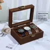 Caja para Relojes Caja de Exhibición Caja de Almacenamiento para Relojes Colección de Joyería de Pulsera Exhibición Resistente al Polvo Múltiples Compartimentos Caja de Relojes Retro con Tapa