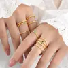 Tendencia de Moda en Metal Europeo y Americano Joyería Simple Anillo Redondo con Diamantes para Hombres y Mujeres Anillos de Pareja Acero de Titanio Que No Se Desvanecen