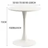 Mesa Redonda Blanca para Uso Doméstico, Mesa de Comedor Sencilla, Mesa y Sillas para Cafetería, Mesa para Reuniones y Recepciones, Mesa Redonda Pequeña de Comedor Tulipán Comercial