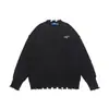 Yidao Vintage 25 Otoño/Invierno Nuevo Estilo Callejero Americano Diseño Desgastado Deshilachado Suéter de Punto Holgado Casual Versátil para Parejas