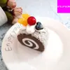 Bolo Fruta Falsa Pão Modelo Rolo Suíço Janela Geladeira Doméstica Adesivo Decoração Fotografia de Alimentos Brinquedo