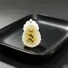 Pingente de jade incrustado em ouro Pingente de jade de qualidade Colar com pingente de colar com pingente de jade de rato do zodíaco, banhado a ouro e animal