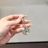 Llavero Ojo Turco Diabólico Transfronterizo con Ojos Azules Incrustados de Diamantes, Colgante de Corazón de Elefante, Cadena para Teléfono Móvil, Adorno para Bolso