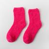 Amazon Mulheres Pantufas Meias Fofas Pelúcia Casa Dormir Meias Coral Fleece Meias Candy Color Meias de Cano Médio Cross Border