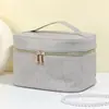 Bolsa de Cosméticos Sencilla con Patrón de Cocodrilo para Mujer, Bolsa de Almacenamiento Grande de Alta Gama, Neceser Portátil Impermeable para Viajes