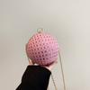 Bolso pequeño de lentejuelas de estilo occidental para mujer, sencillo y a la moda, primavera 2024, nuevo bolso bandolera con cadena a juego, pequeño y redondo