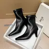Botines finos de punta cuadrada estilo francés, botines negros de tacón alto, estilizan y son cómodos, de corte bajo, botines elásticos a la moda y versátiles, tallas 34-42