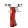 Tirachinas de Cuero Grande de Vaca con Clip Acero Inoxidable 630 Fire Wolf Práctico para Exteriores para Adultos con Mango de Madera Maciza