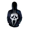 Nuevo Suéter Casual con Capucha 3D Estampado Digital de Halloween Europeo y Americano 2024 para Hombre, Holgado, Sudadera con Capucha para Pareja