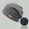 Nova touca de cabeça de bolsa versátil para crianças, outono e inverno, touca de tricô, touca de lã quente para ambientes internos, touca com forro de lã fleece