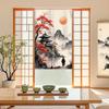 Nueva Cortina de Puerta de Tela de Lino Estilo Antiguo Pintura China para Hogar Vestidor Dormitorio Baño Cortina Divisoria Media Cortina Venta al por Mayor