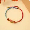Pulsera de Hilo Rojo Estilo Nuevo Festival del Bote del Dragón, Pulsera Trenzada Colorida Año del Caballo, Pulsera de Hilo Rojo Tejida a Mano que No se Desvanece, Al por Mayor en Stock