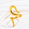 Moda Europeia e Americana Anel Exagerado de Aço Inoxidável para Mulheres Ouro 18K Simples Estilo Ins Anel de Design de Ponta Joias Atacado
