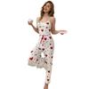 Traje de Dos Piezas Transfronterizo, Ropa para Casa, Chaleco, Tirantes de Amor, Las Mujeres Pueden Usar Pantalones, Pijama de Rayas Europeas y Americanas, Ropa de Venta Caliente