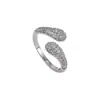 Anillo geométrico personalizado de moda europeo y americano transfronterizo con incrustaciones completas de circón para mujer, nicho de lujo ligero de alta gama, suministro al por mayor para transmisión en vivo