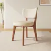 Cadeira de Jantar em Madeira Maciça Casa Moderna Estilo Creme Cadeira Estofada Banqueta de Jantar Hotel Negociação Leve Luxo Encosto Cadeira de Jantar