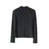 Temporada de Refrescância da Moda de InvernoCamiseta Emagrecedora para Mulheres, Novo Estilo de Inverno, Ombro Normal, Gola Meio Alta, Corte Justo, Manga Longa Camada Base