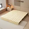 Estrutura de cama de madeira maciça sem cabeceira, estrado respirável e à prova de umidade, cama baixa estilo tatami para casas de aluguel, cama plataforma estilo japonês para hospedagens