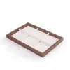 Caixa de Joias à Prova de Poeira com Grão de Madeira de Nogueira Preta com Tampa Caixa para Pulseira Pulseira Anel Brincos Colar Pulseira Caixa de Armazenamento de Joias