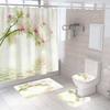 Cortina de Ducha Cortina de Baño Cortina de Baño Serie de Flores Impresión Digital 3D Sin Perforaciones Suministro Directo de Fábrica