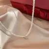 Estilo Coreano Sencillo Elegante Colgante de Bola Dorada Cadena para Clavícula Collar de Perlas Accesorios para el Cuello de Mujer Joyería al por Mayor No