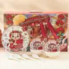 Juego de Platos Cerámicos Bohemios Transfronterizos, Tazones, Palillos, Vajilla, Regalos Pequeños, Souvenirs, Tazones Cerámicos para el Hogar, Cajas de Regalo