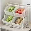 Estante de almacenamiento multicapa para jengibre y ajo en encimera de cocina, estante de almacenamiento multifuncional para frutas, verduras y condimentos para el hogar
