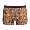 Cueca Masculina Estampada de Natal Nova Respirável Confortável Boxer de Seda de Leite Boxer com Estampa Digital de Seda de Leite