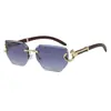 Gafas de sol retro sin montura con borde cortado 5004 para mujer, Gafas nuevas de alta gama europeas y americanas, Gafas de sol versátiles para protección solar transfronteriza para hombre