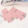 Nuevos guantes de invierno más terciopelo acolchado pantalla táctil guantes cálidos al por mayor guantes de peluche de panda tejidos para mujer lindos