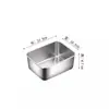 Caja de Acero Inoxidable para Conservar Frescura Bandeja Rectangular con Tapa Contenedor de Almacenamiento de Alimentos para Refrigerador Caja para Congelador Caja Compartimentada Comercial Caja de Almacenamiento Caja para Almuerzo