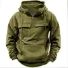 Moletom com Capuz de Cor Sólida Outono/Inverno Novo para Jovens Homens e Mulheres, Jaqueta Moletom com Múltiplos Bolsos, Personalizável - Cross-Border Amazon Europeu e Americano